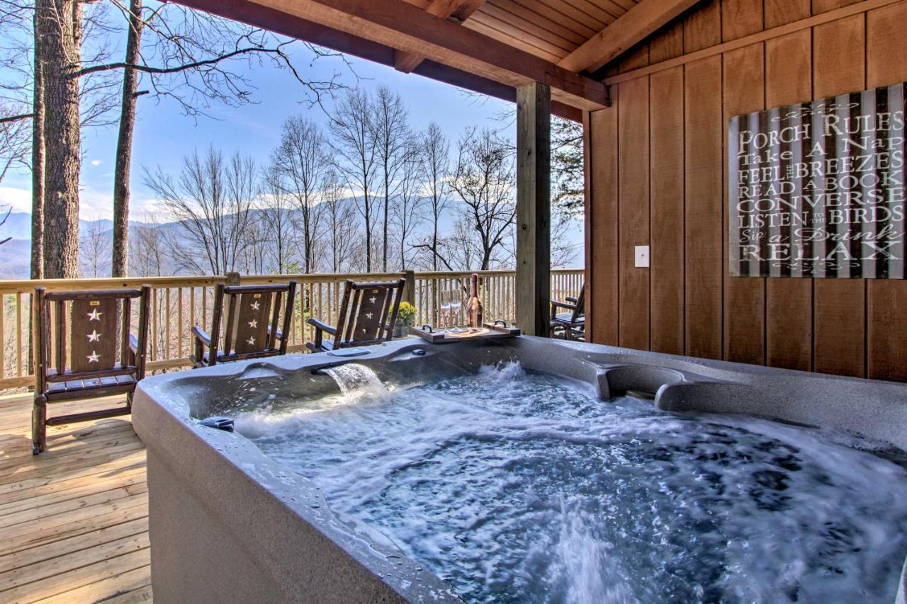 Panoramic-View Gatlinburg Cabin With Private Hot Tub Exteriör bild